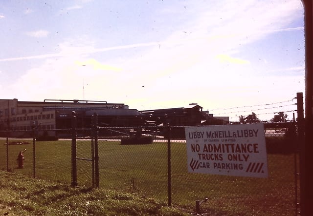 The Libby McNeill and Libby no-admittance sign at the plant fence